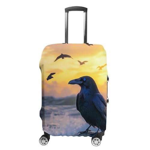 Rave Beach Sunset Travel Luggage Cover for Suitcase 19-32 Inches Elastic Washable Baggage Protector