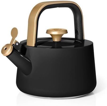 B.eautiful 1.8L Ceramic Non-Stick Stovetop Tea Kettle, Black Sesame