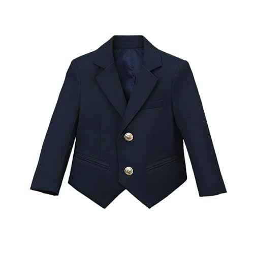 Boys Back to School Clothes,Kids Navy Tail Lapel Blazer Boys Girls Preppy Suit Jacket 2-12Y School Uniform British Style Outerwear