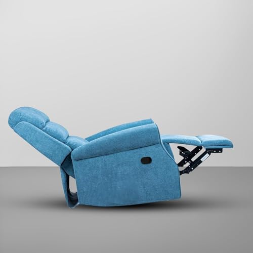 Image of CASALIVING Avalon Comfy Fabric Single Seater Recliner Chair, Recliner Sofa for Relaxing, Recliner Chair for Home Relax (Turquise Fabric) | Premium Fabric Sofa Set