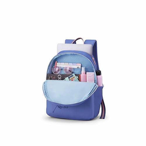Image of American Tourister Dona | 21 Ltrs | 2 Compartments | Bottle Pocket | Ergonomic Padded Back Panel & Shoulder Straps | High School Backpack | 1 Year International Warranty | Navy