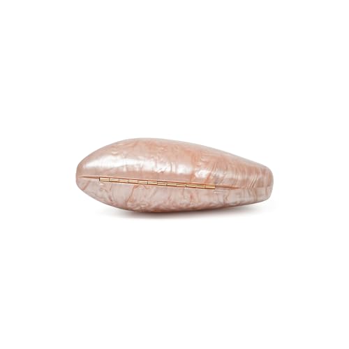 Image of Acrylic Shell Shaped Bag Luxury Marble Clutch Evening Purses for Women Glitter Handbag for Wedding Cocktail Party Prom