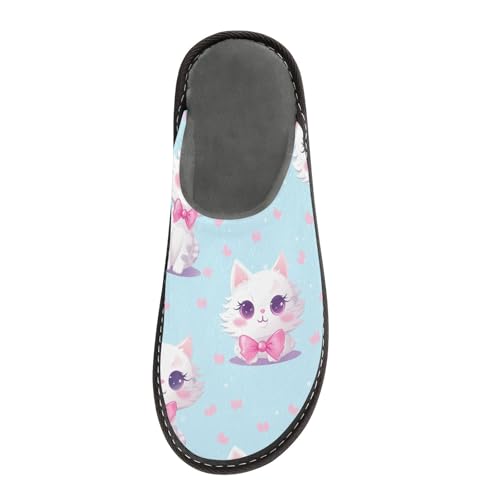 Elegant Cat Fuzzy Slippers Soft Home Bedroom Slippers for Women Men House Shoes3