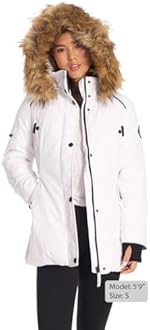 ALPINE NORTH Glacier Women’s Vegan Down Winter Coat with Faux Fur Hood - Parka Jacket for Women