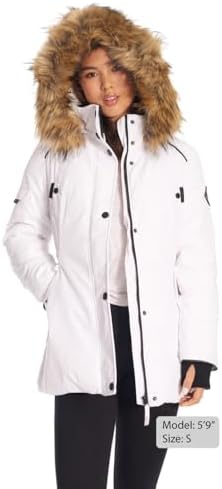 ALPINE NORTH Glacier Women’s Vegan Down Winter Coat with Faux Fur Hood - Parka Jacket for Women