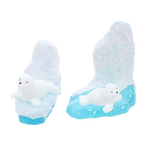 Figurines de sceau miniatures et ornements d'animaux polaires pour pot de fleur