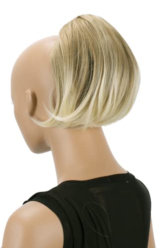 PRETTYSHOP BUN Up Do Hair Piece Hair Ribbon Ponytail Extensions Draw String Scrunchy Scrunchie Wavy Messy Blonde mix # 27BT613A H410