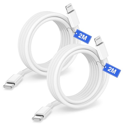 Long iPhone Fast Charger Cable 2m, USB C to Lightning Cable 2M for Apple iPhone 14 Pro Max/14/13 mini/12 Pro/11/XS/XR/SE/8 Plus/iPad Air, Type C Port Support Quick iPhone Charging Lead Wire 6ft