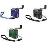 EasyByMall Manuelle Handkurbel USB Ladegerät, Tragbarer Dynamo Generator Powerbank zum Telefonladen, kompaktes ABS-Design mit LED-Licht für Reisen Camping Outdoor