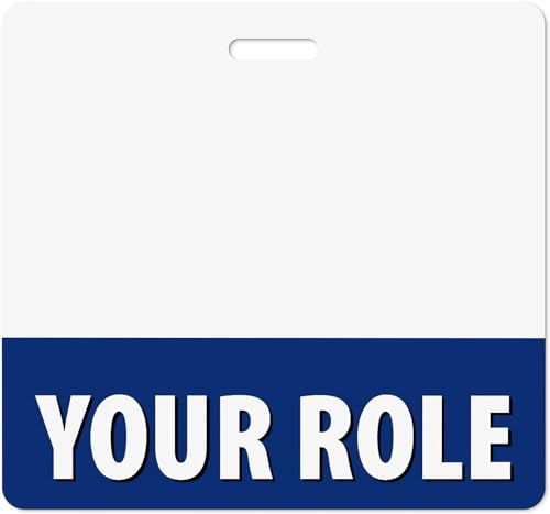 Customizable Navy Blue Horizontal Badge Buddy ID Backer Card (20 Pcs) - Double Sided Print - Durable and Water Resistant Ideal for Nurses, Doctors, and Healthcare Professionals