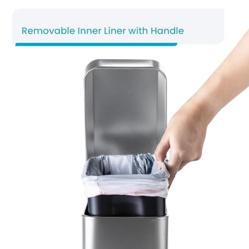Image of Home Zone Living 1.3 Gallon Stainless Steel Small Trash Can with a Lid