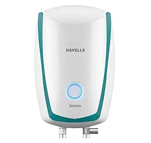 Havells Instanio 3L 4.5KwH Instant Water Heater(Geyser)| Temp. Sensing LED Indicator| Rust & Shock Proof Body| ISI Marked|With Flexible Pipes| Warranty: 5 year on Inner Tank| (White Blue)