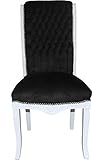 Largeur 67 cm Casa padrino baroque avec le dossier haut chaise noir/blanc – meuble Fauteuil haute – Forio Barocchi – Limited Edition