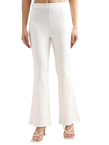 Image of Tokyo Talkies Women Mid Rise Boot Cut Trouser | Stretchable Formal Wear