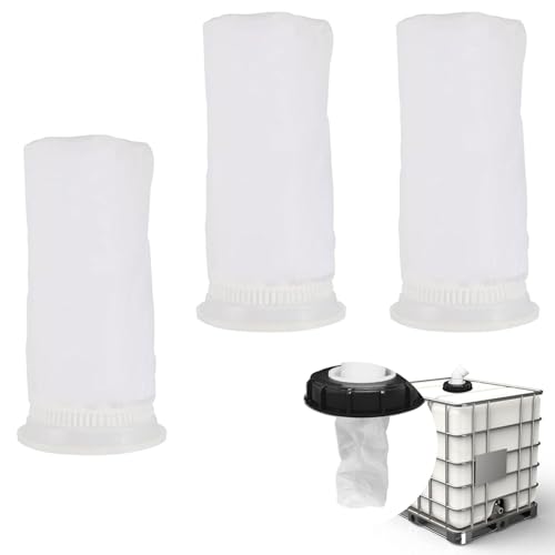 JDCMEI 3 Piezas Filtro de Tapa IBC, Filtro de Nailon IBC, Filtro de Agua de Lluvia IBC, Filtro de Repuesto IBC, 200 Malla Bolsa Colador de Malla Fina para IBC, Peceras, Depósitos de Agua