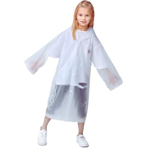 Capa de Chuva Infantil Transparente, Impermeável, Manga Longa 100% EVA - Tamanho 85x45cm com Capuz,