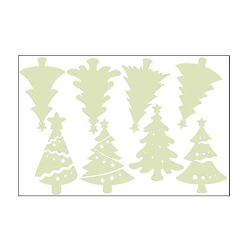 GIVBRO Pegatinas de pared que brillan en la oscuridad, calcomanías luminosas, mural para árbol de Navidad para decoración de techo del hogar, color verde