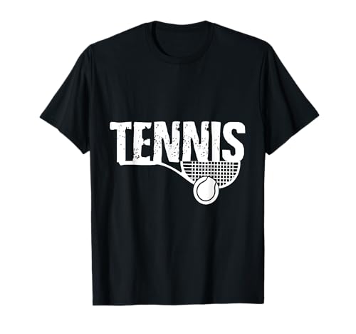 Tenis - Diseño elegante con raqueta y pelota Camiseta