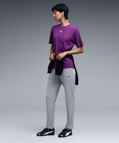 Image of Puma Women Cotton Solid Regular Track Pants for Lounging, Travel, Or Light Activity