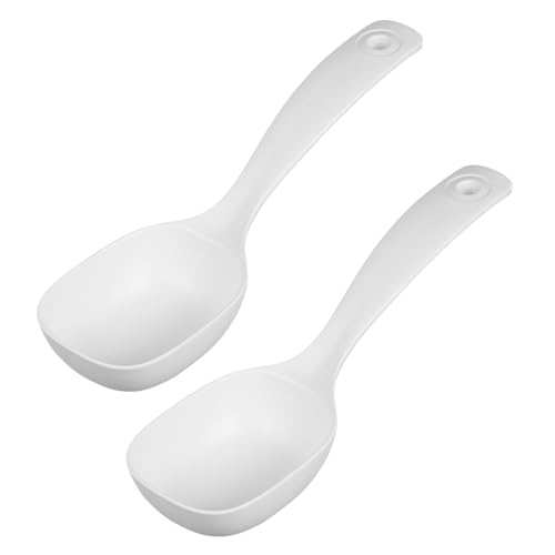 Cabilock Japanese Style Big Flat Soup Spoon Long Handle Ladle Large Stirring Spoon for Restaurant and Home Use