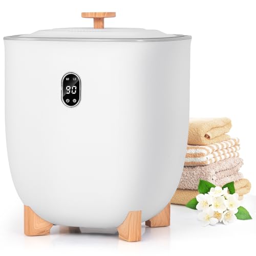 Calentador de toallas de 25 L, estilo cubo, calentador de toallas calientes grande con 2 niveles de calor, temporizador de 20 a 90 minutos y apagado automático, calentador portátil de baño de spa para