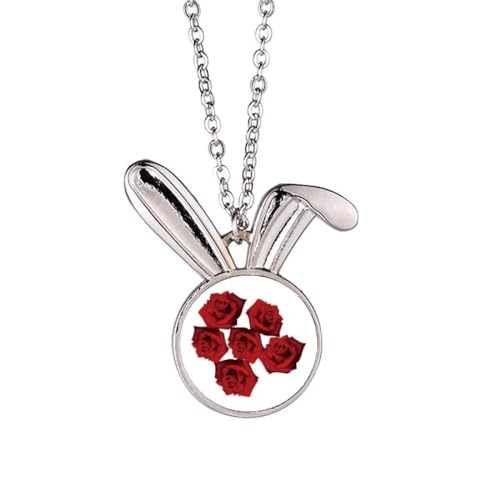 Collier lapin avec roses rouges, le cadeau idéal pour un anniversaire