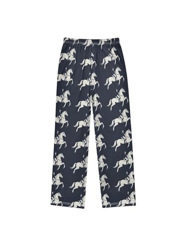 ZZKKO Equestrian Sports and Vintage Blue Boys Pants for Kids Jogger Pants with Pockets S2