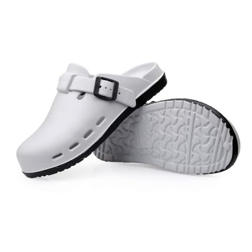 Image of Unisex Black Clogs with Adjustable Buckle Strap | Lightweight EVA Comfort Slip-On Sandals for Casual Wear & Outdoor Use