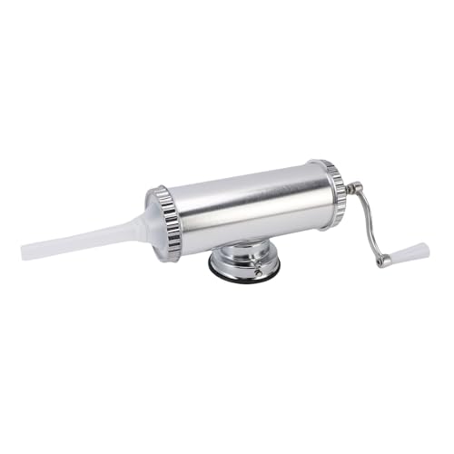 Asixxsix Sausage Stuffer, Stainless Steel Homemade Manual Sausage Maker Meat Filling Machine for Household Commercial Use, Home Camping Outdoor Grill (S)