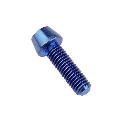 Image of Titanium Ti Bolt M5x9 16 18 20 25 30 35 40 45 50 55 60mm Tapered Head Screws Pack of 4 (M5x16mm, Blue)