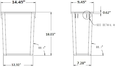 Cubo de Basura de Plástico 35 Cuartos - Blanco para Cocina y Hogar miniatura 2