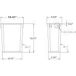 Hardware Resources Plastic Trash Can - Indoor Garbage Bin for Kitchen, Home, Office & Commercial Use - Large Waste Disposal Tub - Compatible with Pull-Outs & Frames - 35-Quarts (Pack of 1) (8.75-Gallon) - White - Image 2