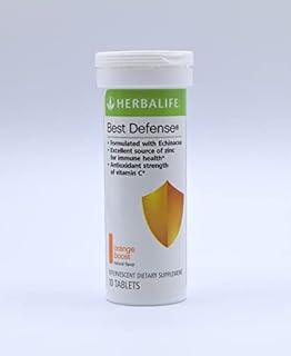 Herbalife Best Defense: Naturally Flavored Effervescent, Herbal Blend (Orange Boost) 10 Tablets per Tube