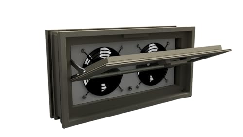 1608 Hopper Vent Fan – for Glass Block Windows, Basements, Sheds, Cabins, Tiny Homes, Garages, Hunting Blinds