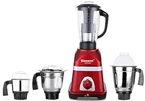 Sunmeet Diaa Powerfull 1000W Mixer Grinder with 3 Stainless Steel Jars and 1 Juicer Jar (1 Wet Jar, 1 Dry Jar and 1 Chutney Jar), Red.Make in India