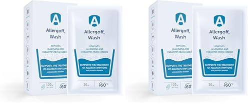 Allergoff Detergente para Ácaros y Pulgas previo al lavado en pack de 2 con 6 geles de 20ml