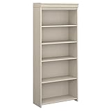Bush Furniture Fairview 5 Shelf Bookcase, Antique White