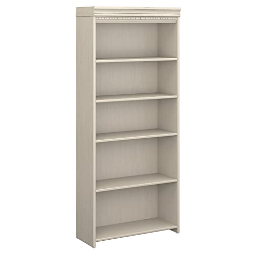 Bush Furniture Fairview 5 Shelf Bookcase, Antique White