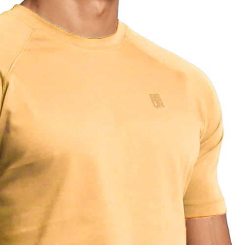 Image of Men's Cotton Short Sleeve Raglan Crew Neck Gym Workout Athletic Tee