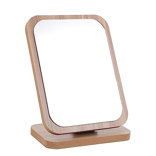 Espejo de maquillaje de madera portátil NOLITOY estilo antiguo
