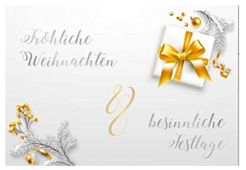 100 Weihnachtskarten (Klappkarten) Im Set Mit Umschlag, Perfekt Für