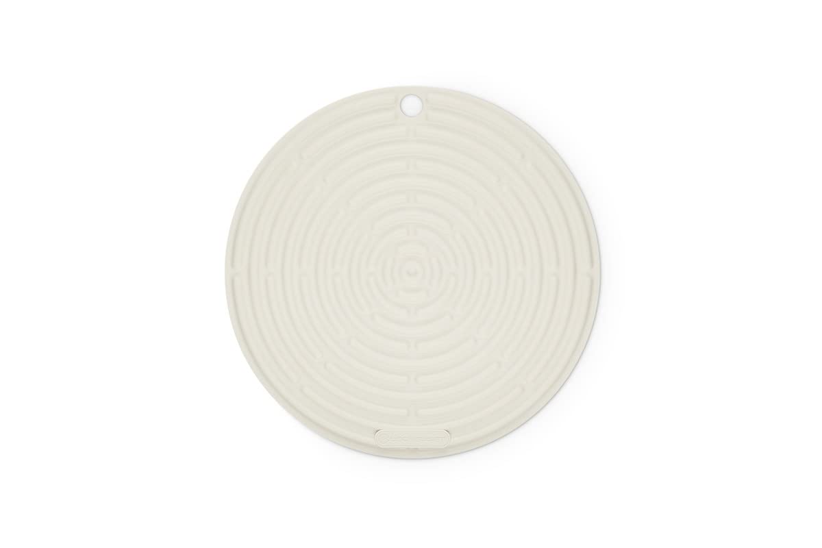 Le Creuset Cool Tool, Pot Holder/Trivet, Silicone, Round, 20 cm, Meringue, 42404207160000