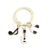 Cadeau pratique : ce porte-clés avec microphone et notes de musique est un accessoire tendance à accrocher à votre sac à main ou à offrir à votre meilleure amie. Son design en forme de guitare en fait également un accessoire idéal.