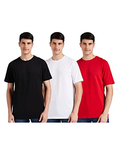 Image of Amazon Brand - Symbol Men's Solid Cotton T Shirt | Round Neck | Half Sleeve | Plain-Regular Fit (Available in Plus Sizes)