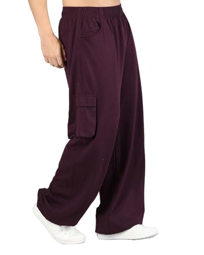 Image of CHKOKKO Men Casual Track Pant Regular Fit Lower with Pocket Violet XXL