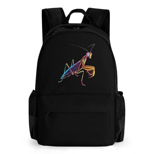 Praying Mantis Bug 17 Inch Laptop Backpack Large Capacity Daypack Travel Shoulder Bag for Men&Women