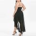 KSEMOTI Womens Plus Size Sequin Long Formal Evening Dresses Spaghetti Straps Sleeveless Hi-Low Cocktail Party Dresses Black