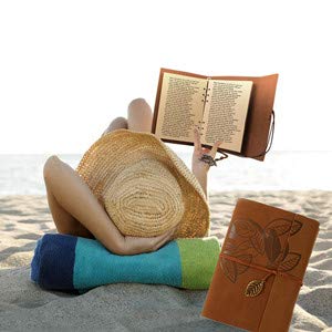 Carnet de notes élégant en cuir véritable et pages blanches haut de gamme