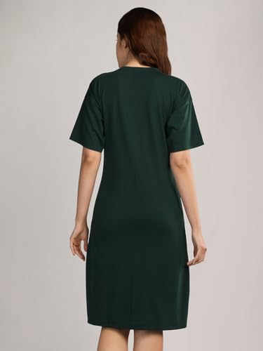 Image of Duchess Cotton Half Sleeve Oversized T-Shirts for Women| Nighty - Loose Fit Tee with Pocket