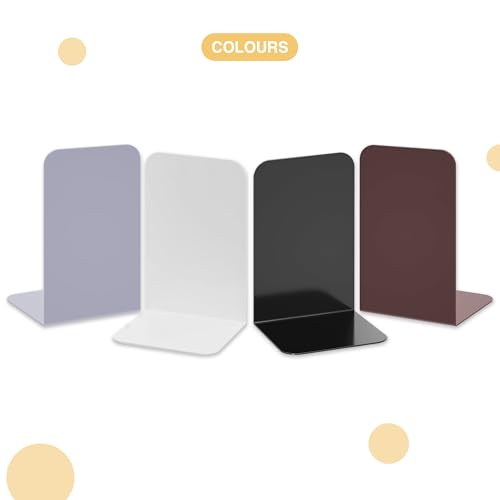 Image of oddpod Classic Metal Bookends for Office Decor /Book Shelf /Living Room /Home Decor 3038 8 inch- Brown